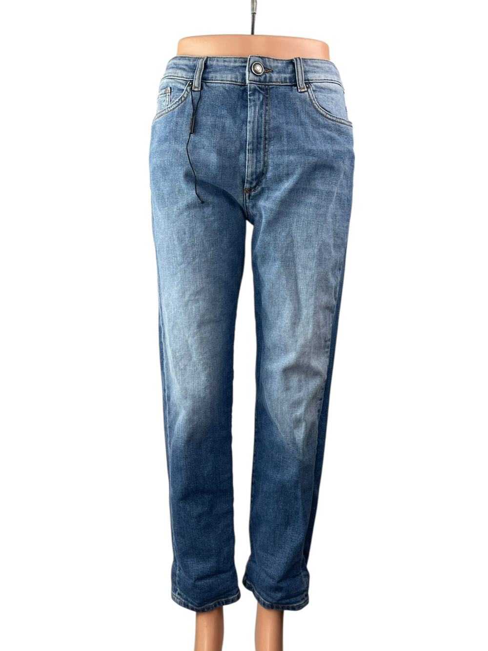 Sportmax Women Blue Perfect Fit High Rise Boyfriend Straight Denim Jeans Size 28